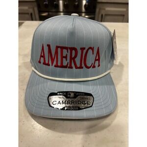 Cambridge Pit Bull America Snapback Hat Blue Pinstripe Rope Trucker Cap NEW